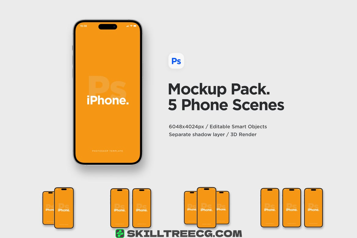Phone 14 Front View Mockup Pack（206490）-技能树
